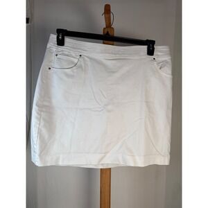 Kim Rogers Womens White Denim Mini Skirt Size 18 Casual Five Pocket Classic